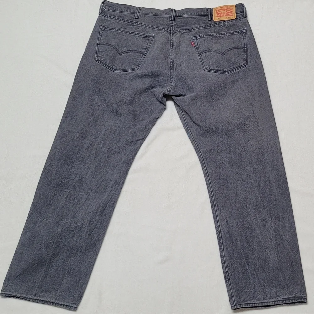 Levi's 501 White Oak Cone Denim Charcoal Gray Button-Fly Straight Leg Jeans